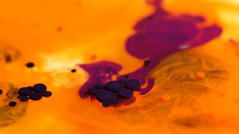 Liquid paint mixing artwork with splash and swirl Stock Footage 165188271