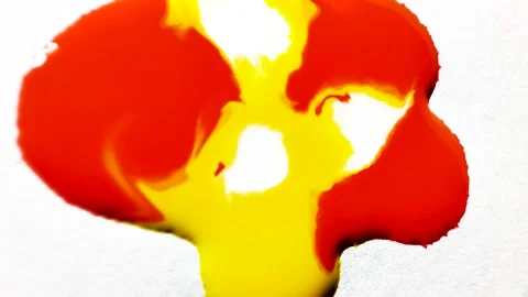 Liquid paint mixing artwork with splash and swirl Stock Footage 165353311