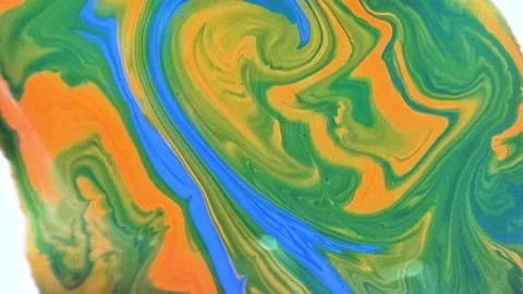 Liquid paint mixing artwork with splash and swirl Stock Footage 165355053