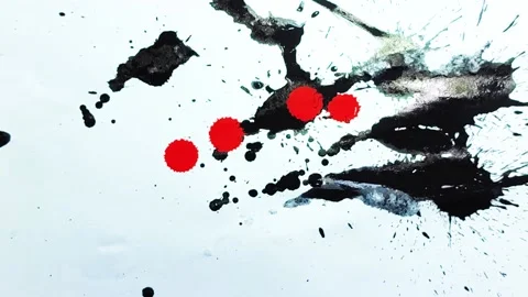 Liquid paint mixing artwork with splash and swirl Stock Footage 165356450