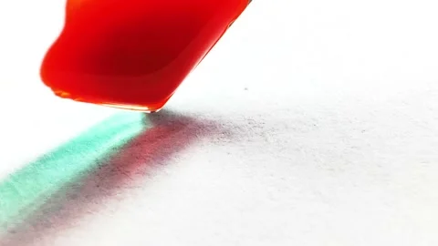 Liquid paint mixing artwork with splash and swirl Video stock 165357079