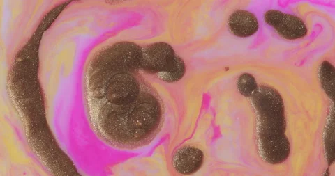 Liquid paint mixing artwork with splash and swirl Stock Footage 165847858