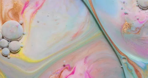 Liquid paint mixing artwork with splash and swirl Stock Footage 167558054