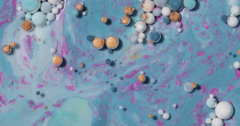 Liquid paint mixing artwork with splash and swirl Stock Footage 167558662