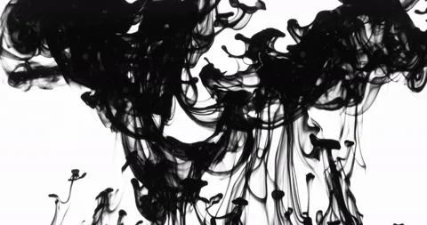 Liquid paint mixing artwork with splash and swirl Stock Footage 169870538