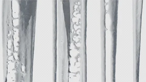 The liquid paint pours unevenly from top to bottom. the video has an alpha ch Stock Footage 238802407