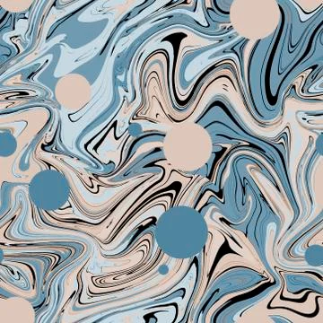 Liquid paint - seamless pattern. Calm soft colors. Stock Illustration