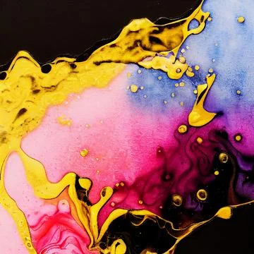 Liquid paint shape in color background Ilustração Stock