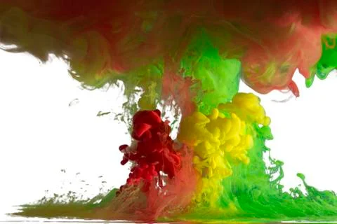 Liquid paints move i Foto stock