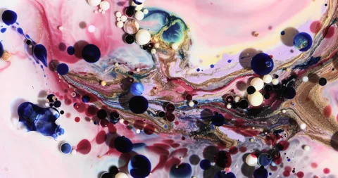 Liquid paints moving and mixing Video stock 150893473