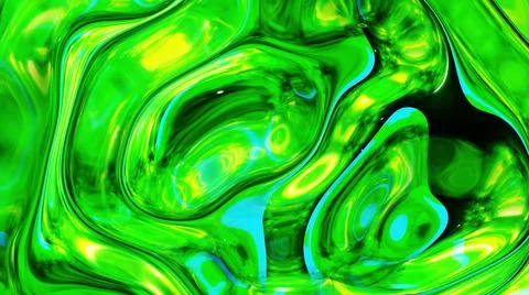 Liquid pattern like waves. 3D stylish abstract green bg of wavy surface like Stock Illustration