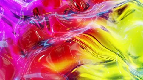 Liquid pattern like waves. 3D stylish abstract multicolor bg of wavy surface Stock Illustration