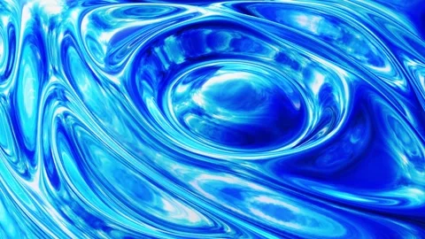 Liquid pattern like waves in looped motion. 3D stylish abstract blue bg of wavy Stock Footage 136294904