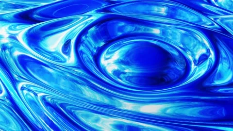 Liquid pattern like waves in looped motion. 3D stylish abstract blue bg of wavy Stock Footage 136295093