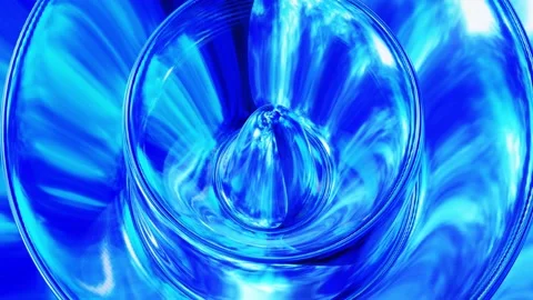 Liquid pattern like waves in looped motion. 3D stylish abstract blue bg of wavy Stock Footage 136295164