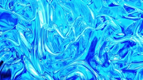 Liquid pattern like waves in looped motion. 3D stylish abstract blue bg of wavy Video stock 137466566