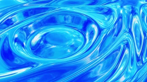 Liquid pattern like waves in looped motion. 3D stylish abstract blue bg of wavy Stock Footage 137466641