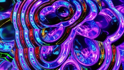 Liquid pattern like waves in looped motion. 3D stylish abstract iridescent bg of Video stock 137467158