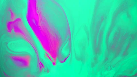 Liquid Pink And Turquoise Paint Stock Footage 206309112