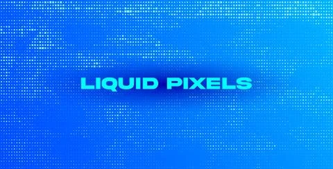 Liquid Pixels. Digital Pixel Grid Background. Cyber Technology. Data Stream Stock Illustration