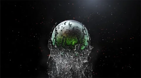 Liquid Plasma Sphere in Space 4K Loop Stock Footage 64455796