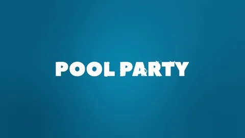 Liquid Pool Party Text Reveal Stock Footage 102246311