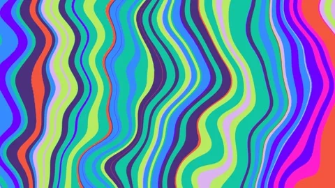 Liquid psychedelic pattern of curved lines Stock Footage 303885338