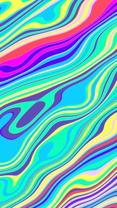 Liquid psychedelic pattern of curved lines Stock Footage 303886099