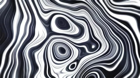 Liquid psychedelic pattern of curved lines. Motion. Moving liquid pattern with Stock Illustration