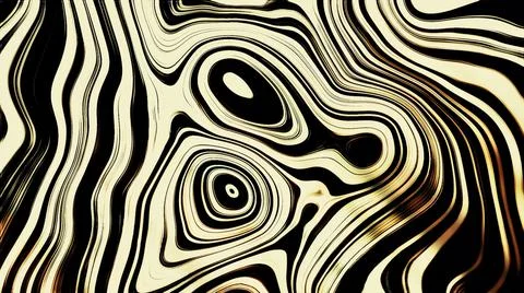 Liquid psychedelic pattern of curved lines. Motion. Moving liquid pattern with Stock Illustration