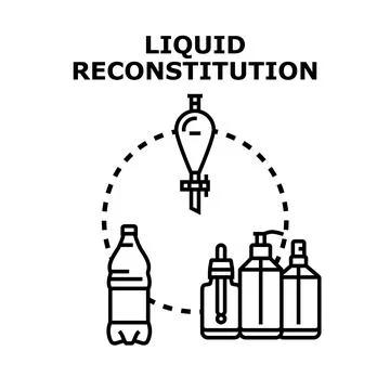 Liquid reconstitution process concept vector illustration Ilustración de archivo