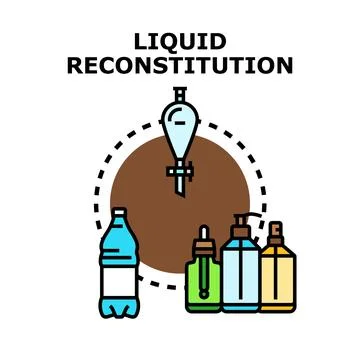 Liquid reconstitution process concept vector illustration Ilustración de archivo
