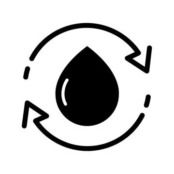 Liquid recycle icon in flat. Planet bio protection Stock-Illustration