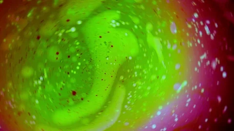 Liquid red and green pattern motion with red dots Stock Footage 125955603