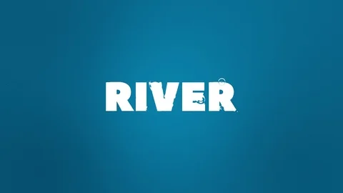 Liquid River Text Reveal Video stock 102246236