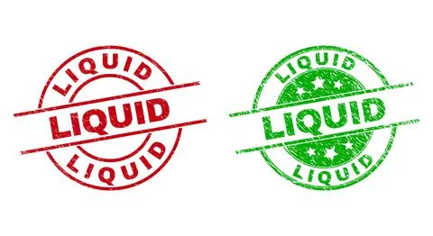 LIQUID Round Badges with Rubber Surface 스톡 일러스트