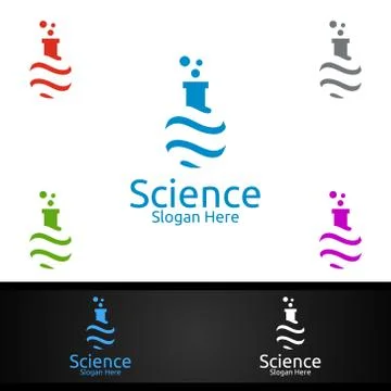 Liquid Science and Research Lab Logo for Microbiology, Biotechnology, Chemist 스톡 일러스트