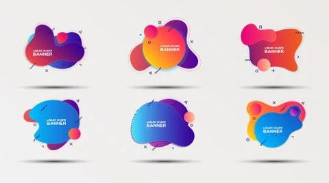 Liquid shape abstract banners set Stock Illustration