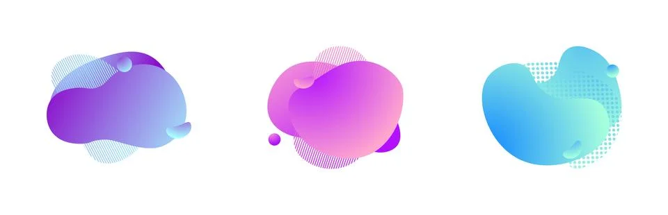 Liquid shape. Abstract trendy fluid bubbles. Dynamic magic frame. Vector Stock Illustration