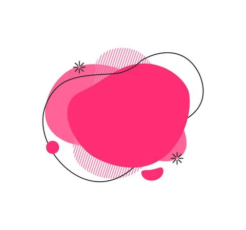 Liquid shape. Abstract trendy fluid bubbles. Dynamic magic frame. Vector Stock Illustration