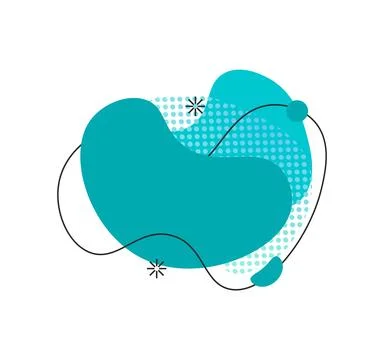 Liquid shape. Abstract trendy fluid bubbles. Dynamic magic frame. Vector Stock-Illustration