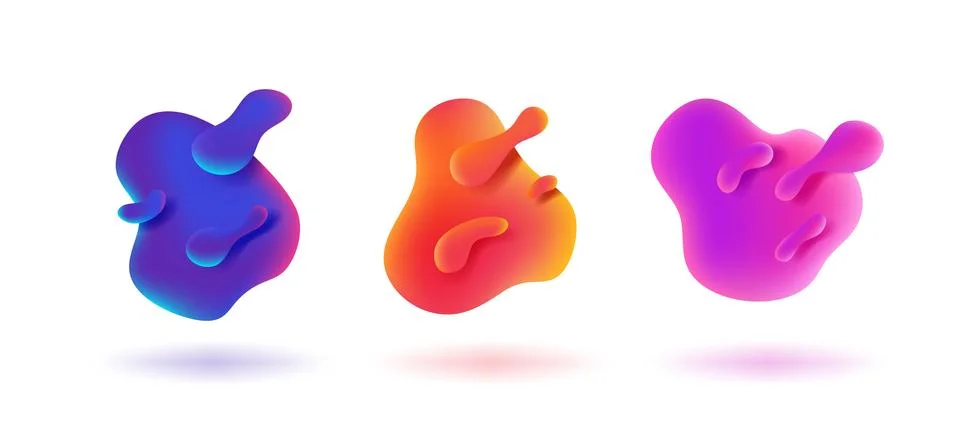 Liquid shape banner. Gradient graphic wave elements, dynamic liquid color splash Stock Illustration