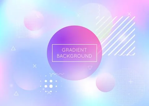 Liquid shapes background with dynamic fluid. Holographic bauhaus Stock Illustration