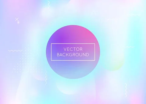 Liquid shapes background with dynamic fluid. Holographic bauhaus Stock Illustration