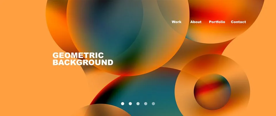 Liquid shapes with flowing gradient colors. Round elements and circles. Vector Stock Illustration