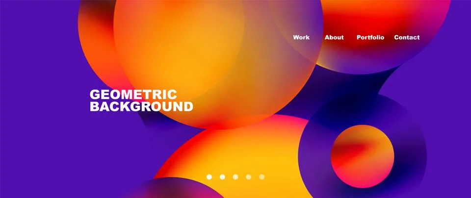 Liquid shapes with flowing gradient colors. Round elements and circles. Vector Illustrazione stock