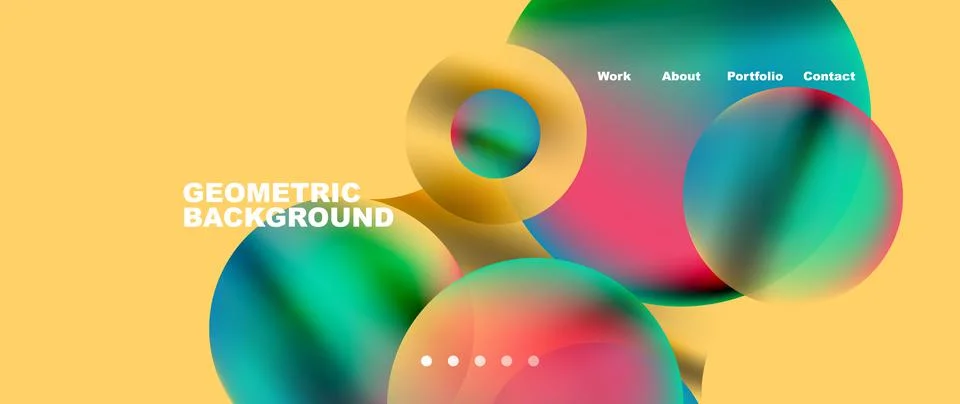 Liquid shapes with flowing gradient colors. Round elements and circles. Vector Stock Illustration