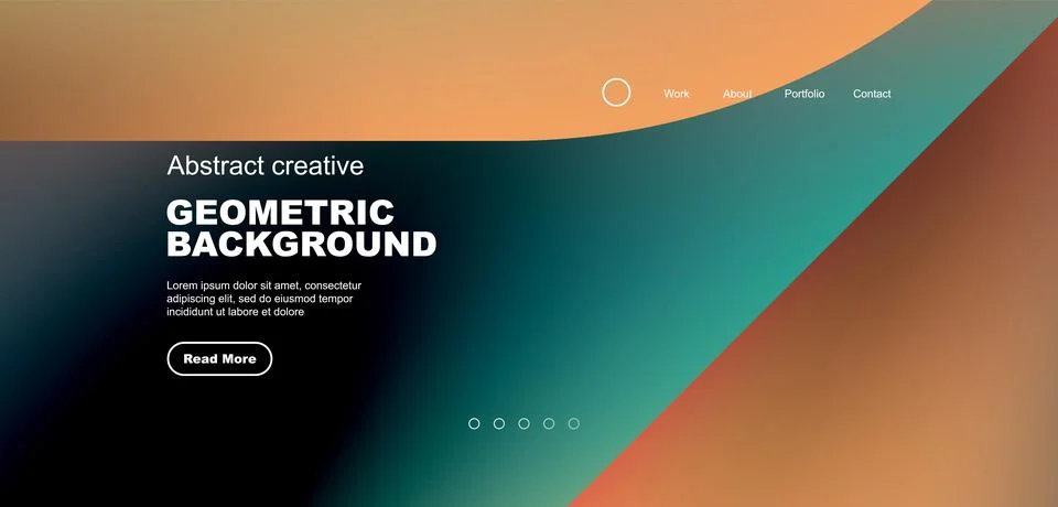 Liquid shapes with flowing gradient colors. Geometric circle round triangles Illustrazione stock
