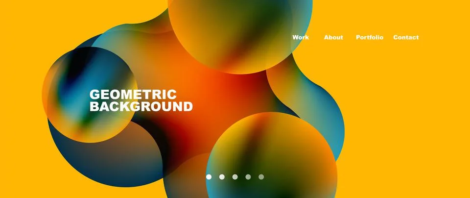 Liquid shapes with flowing gradient colors. Round elements and circles. Vector Stock Illustration