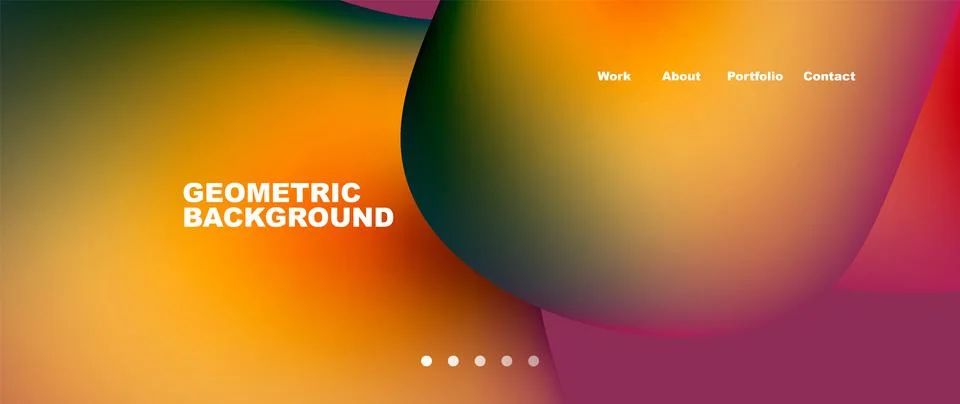 Liquid shapes with flowing gradient colors. Round elements and circles. Vector Stock Illustration